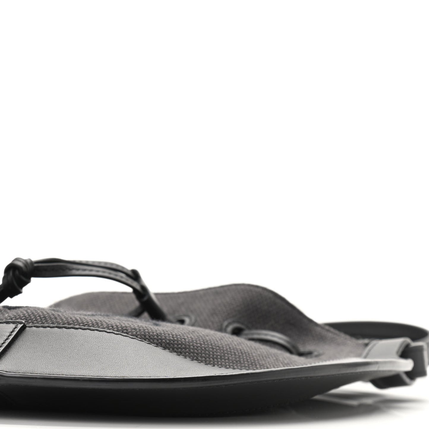 Canvas Nappa Anagram Small Horseshoe Bag Anthracite Black