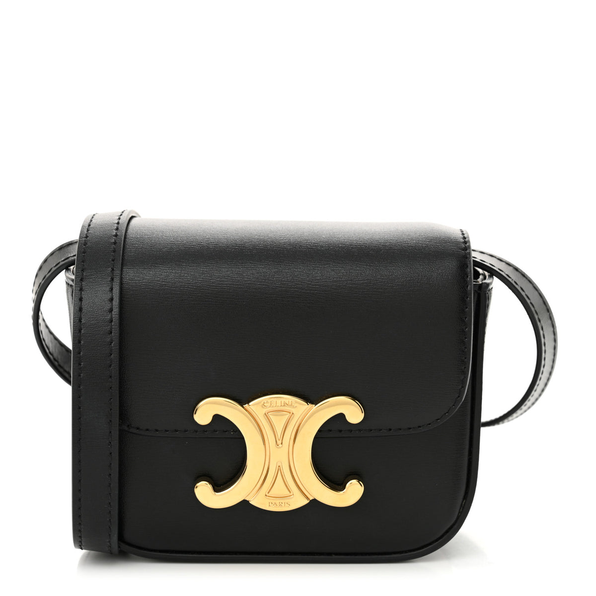 Shiny Calfskin Mini Triomphe Black
