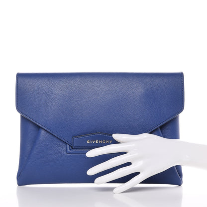 Givenchy Sugar Goatskin Medium Antigona Envelope Clutch Blue 2 of 7
