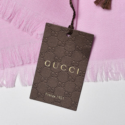 Gucci Wool Silk GG Monogram GGNat Scarf Rose 5 of 6
