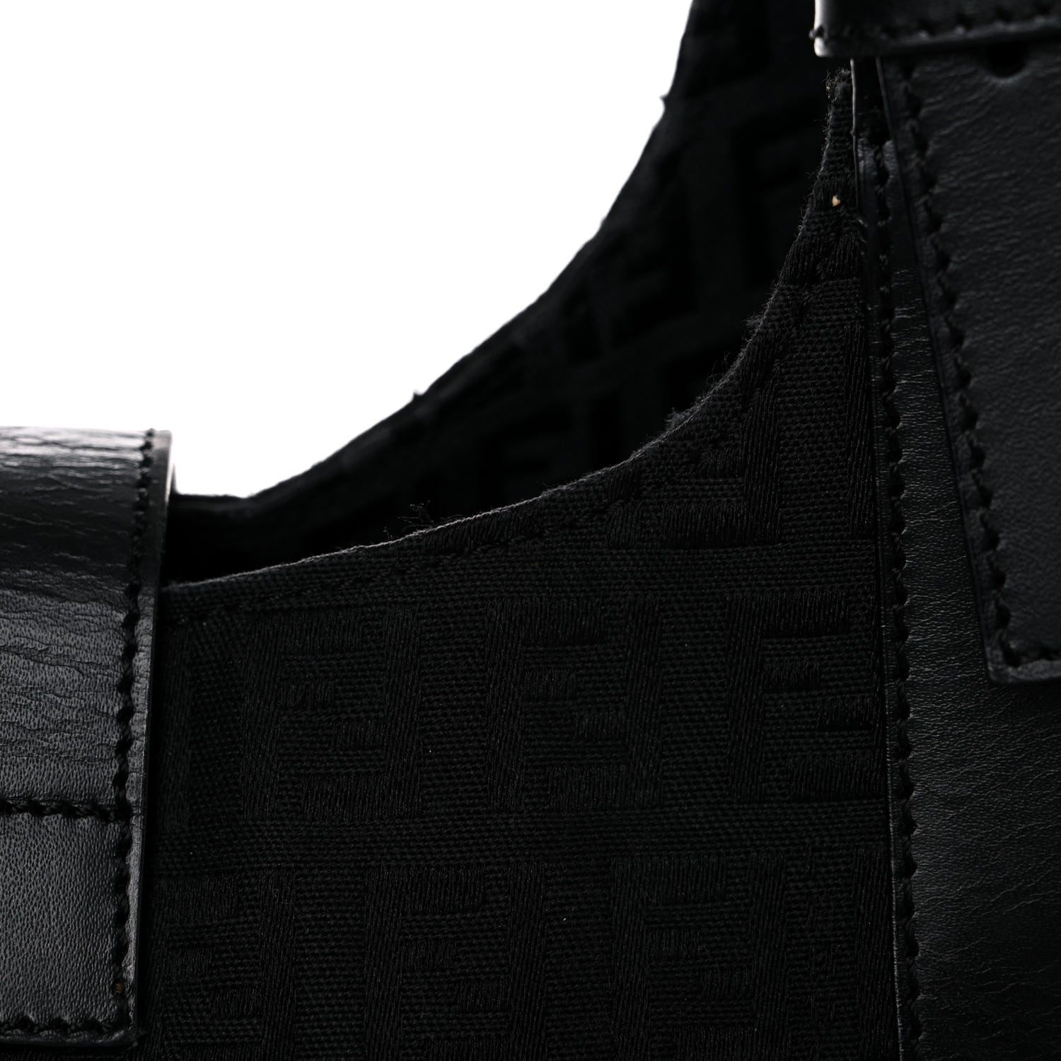 Fendi Zucchino Vitello Shoulder Bag Black 13 of 23