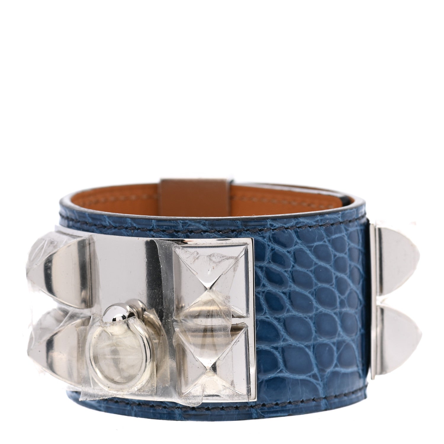 Hermes Matte Alligator Collier De Chien CDC Bracelet S Bleu De Malte 1 of 5