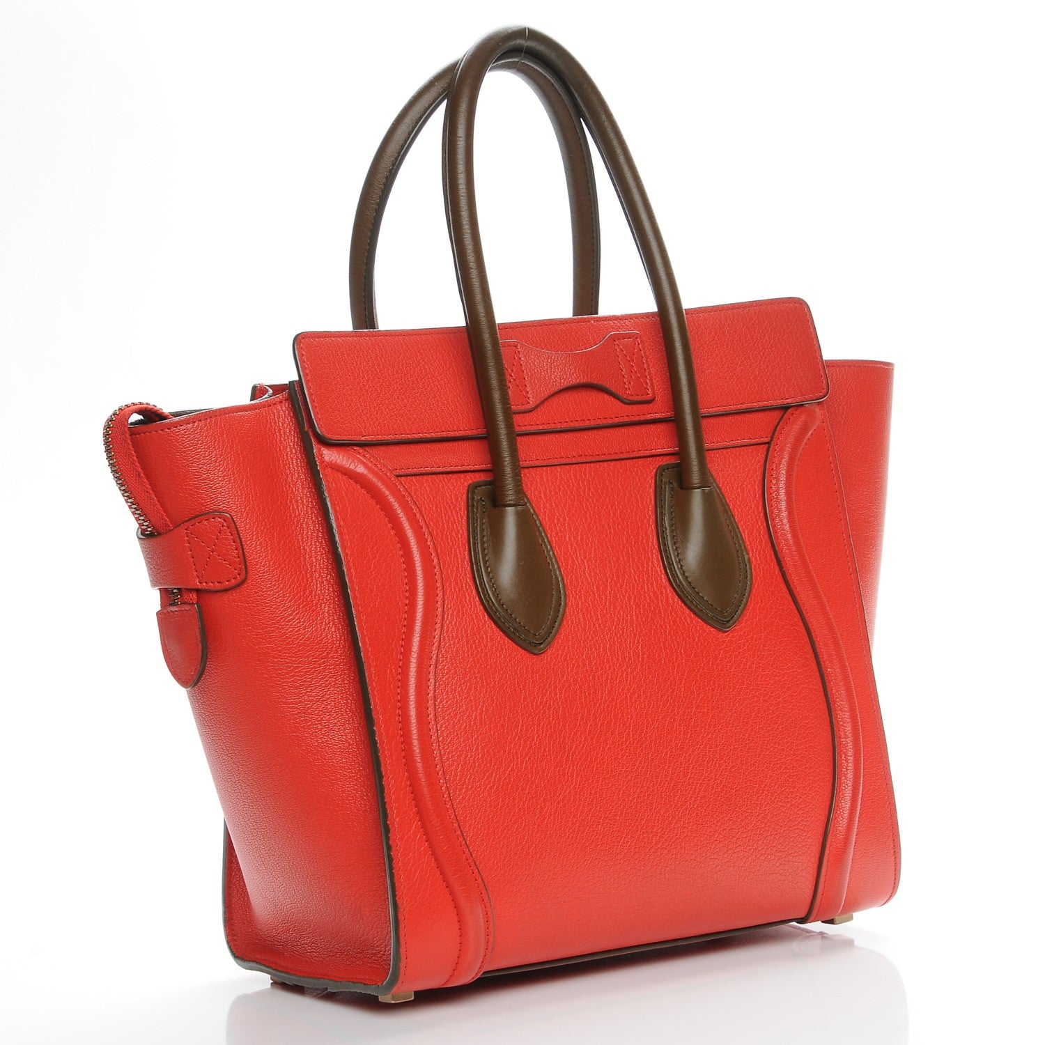 Celine Goatskin Micro Bi-Color Luggage Red 3 of 7