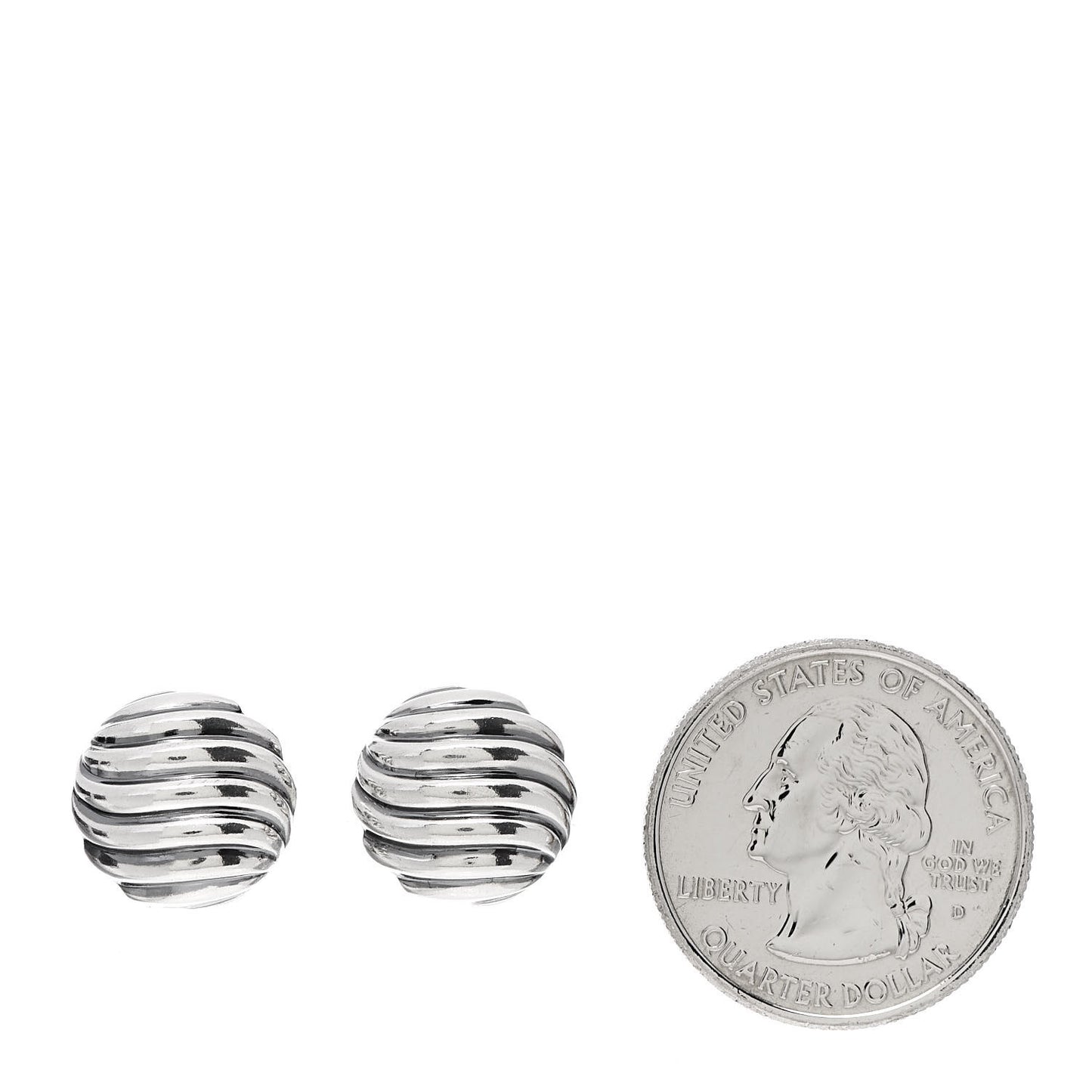 Sterling Silver 14mm Sculpted Cable Stud Earrings