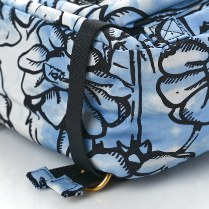 Fendi X JOSHUA VIDES Nylon Flower Clouds Print Pocket Backpack White Celeste Black 9 of 9