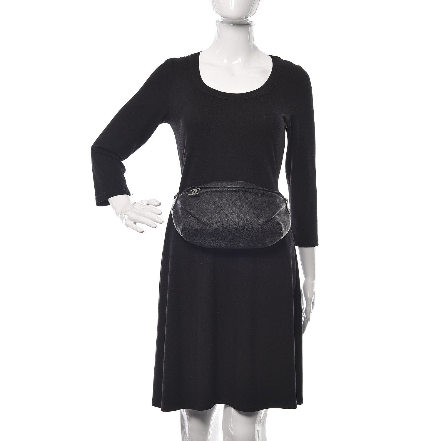Chanel Lambskin Quilted Banane Waist Bag Fanny Pack Black 2 of 14