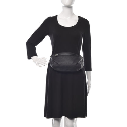 Chanel Lambskin Quilted Banane Waist Bag Fanny Pack Black 2 of 14