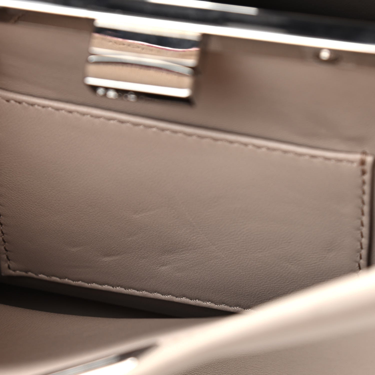 Fendi Nappa Embroidered Flower Scalloped Mini Peekaboo Iconic Satchel Grigio Polvere 10 of 12