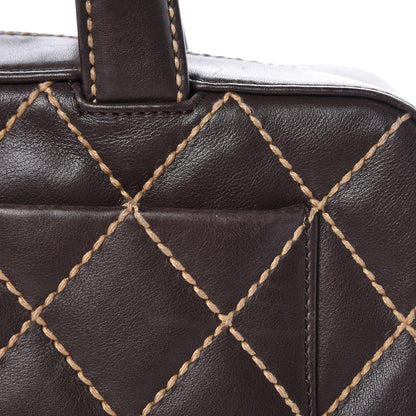 Chanel Calfskin Wild Stitch Top Handle Bag Brown 12 of 19