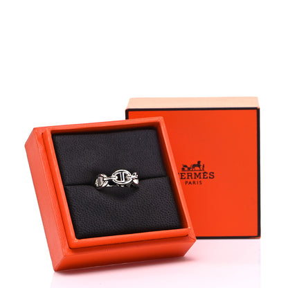 Hermes Sterling Silver PM Chaine d'Ancre Enchainee Band Ring 50 5.5 8 of 8