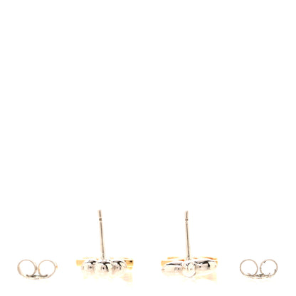 Louis Vuitton Metal Crystal LV Iconic Flower Earrings Gold Silver 3 of 4