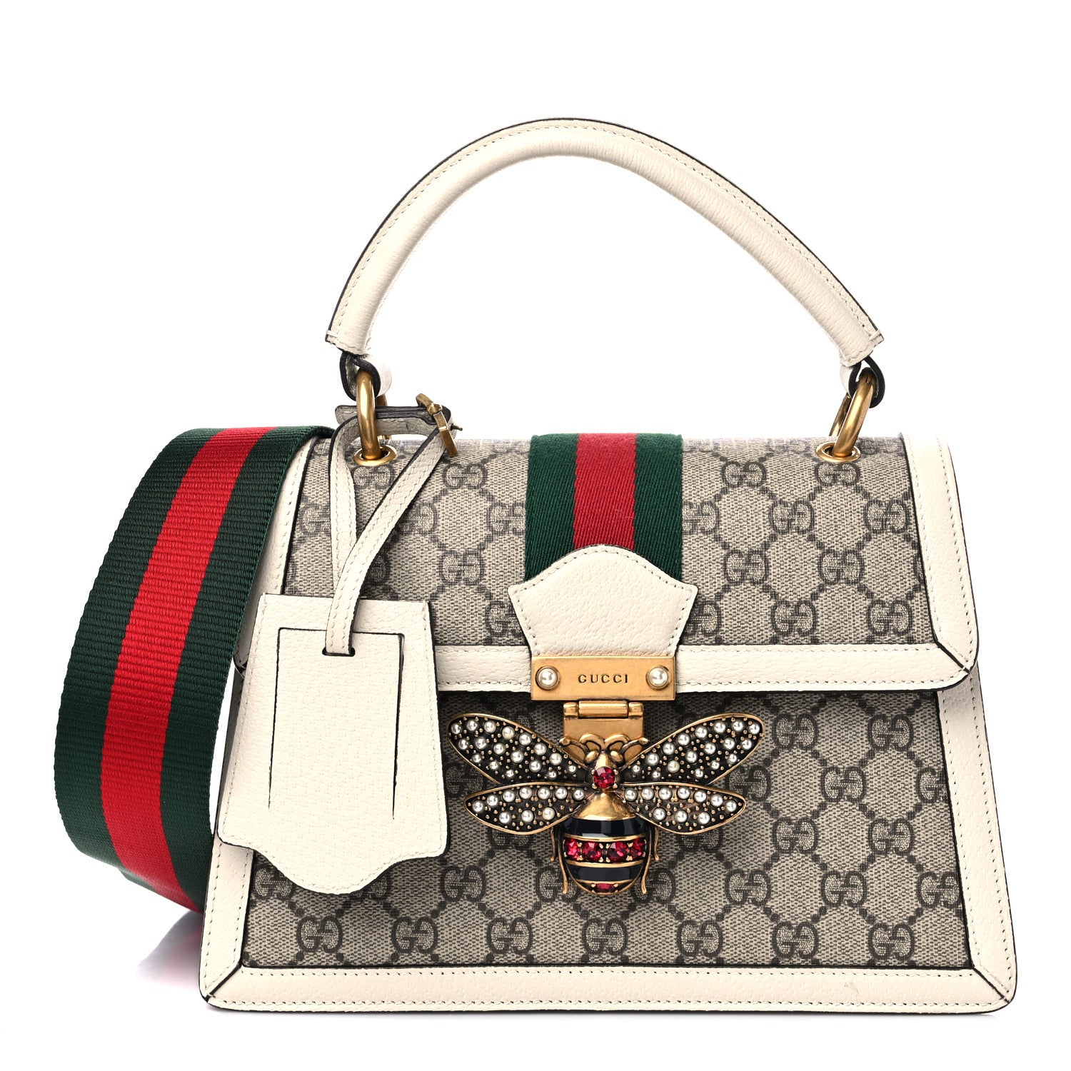 Gucci GG Supreme Monogram Small Queen Margaret Top Handle Bag White 1 of 9