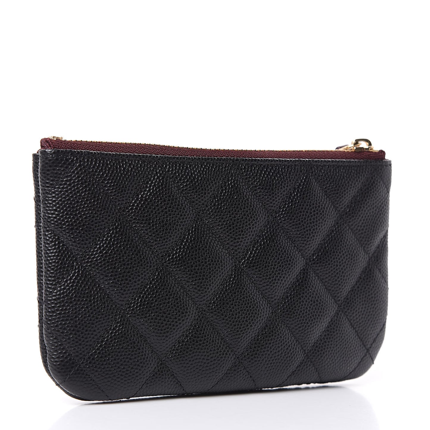 Caviar Quilted Small Cosmetic Case Black