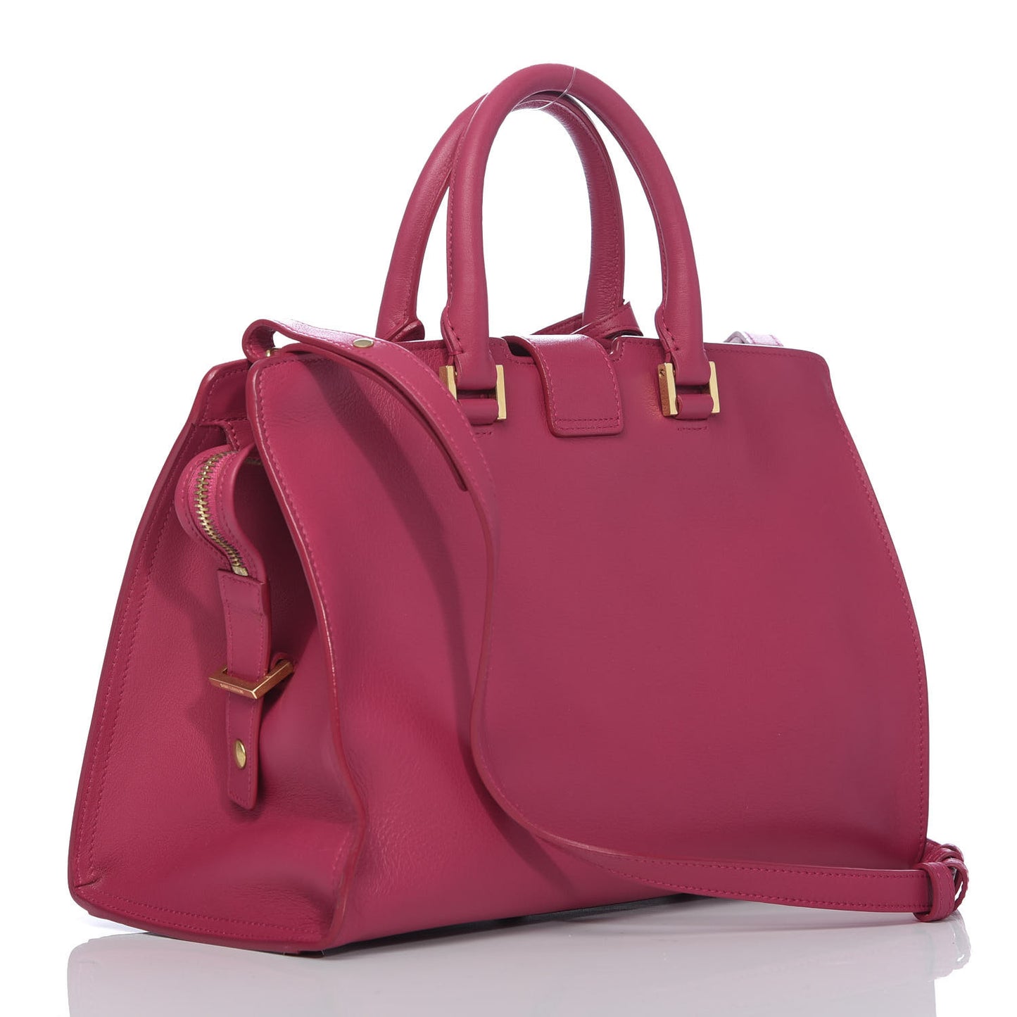 Calfskin Small Classic Y Cabas Fuchsia
