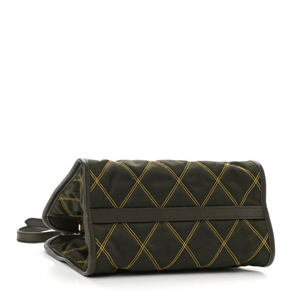 Prada Saffiano Tessuto Nylon Impunturato Quilted Shopper Militare Soleil 4 of 9