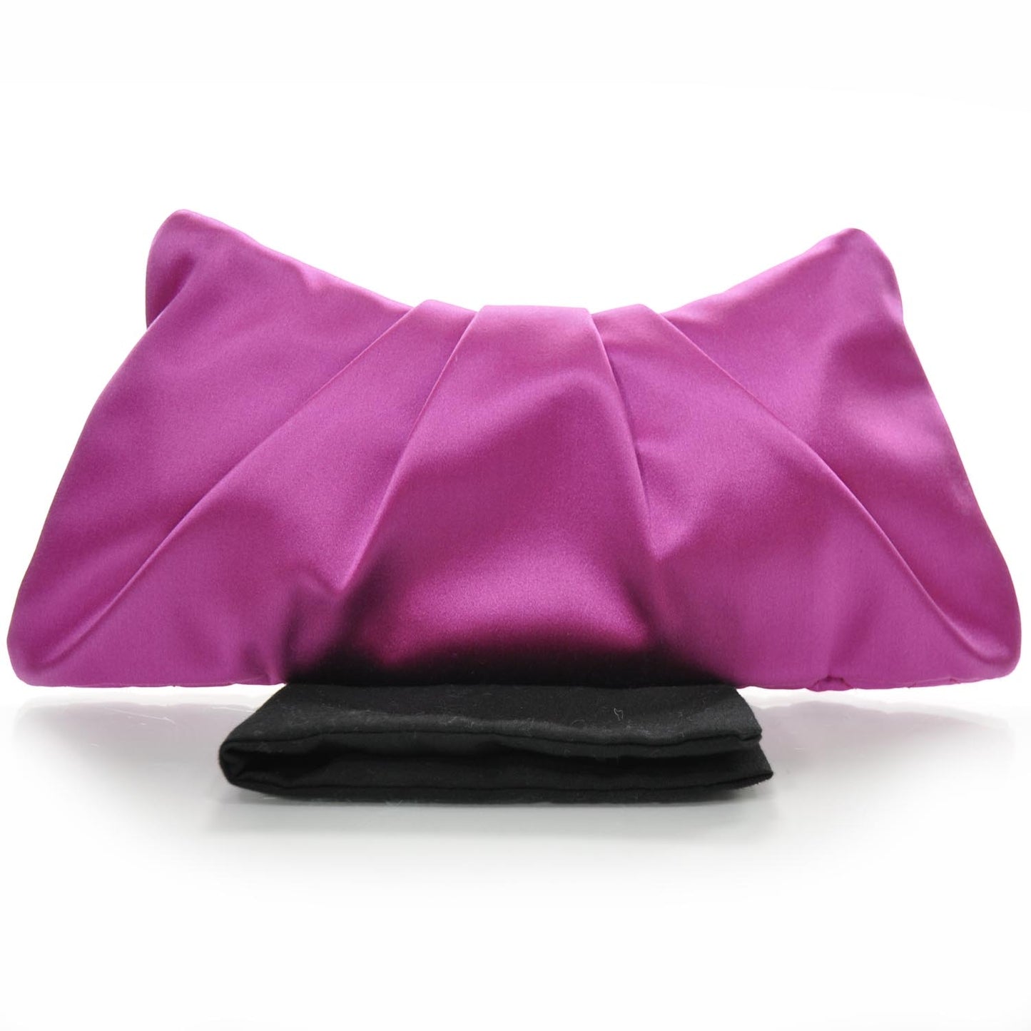 Satin Quilted Flap Clutch Fuchsia