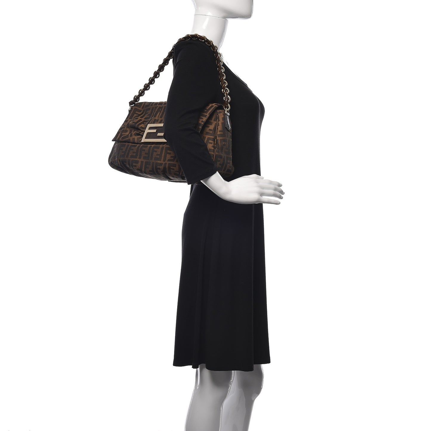 Zucca Patent Mia Shoulder Flap Tobacco