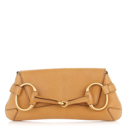 Gucci Calfskin Horsebit Chain Clutch Tan 1 of 8
