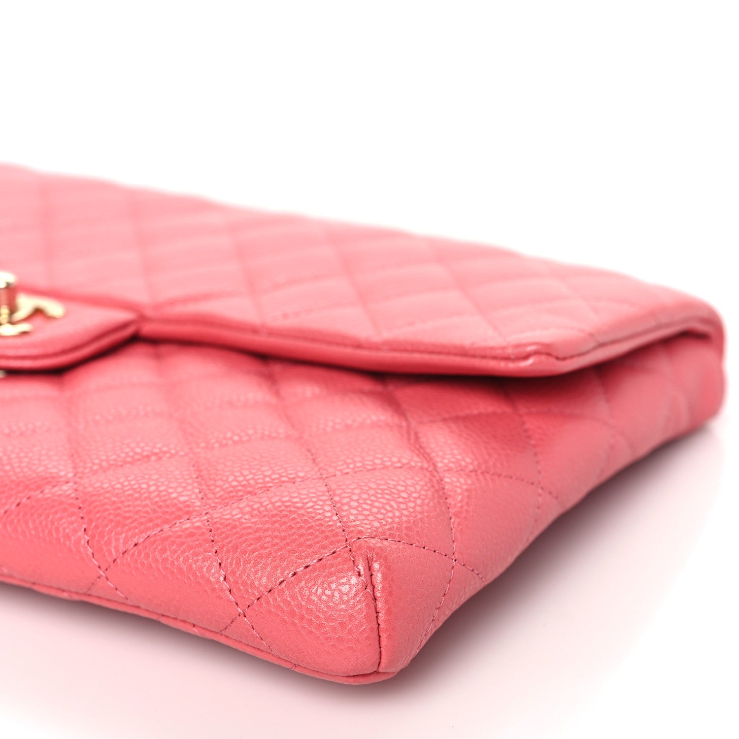 Chanel Caviar Quilted Flap Clutch Pink 10 of 10