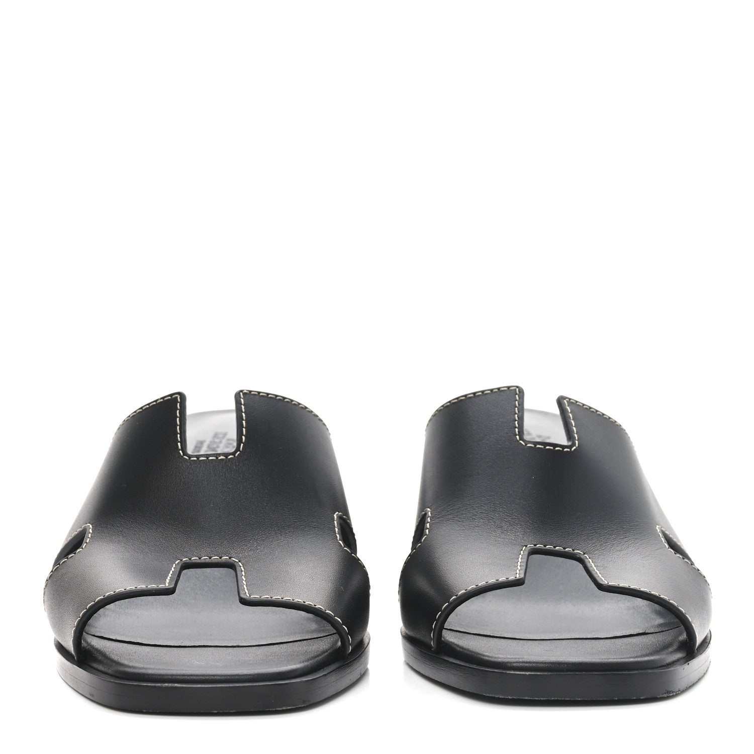 Hermes Calfskin Helia Sandals 37.5 Black 3 of 9