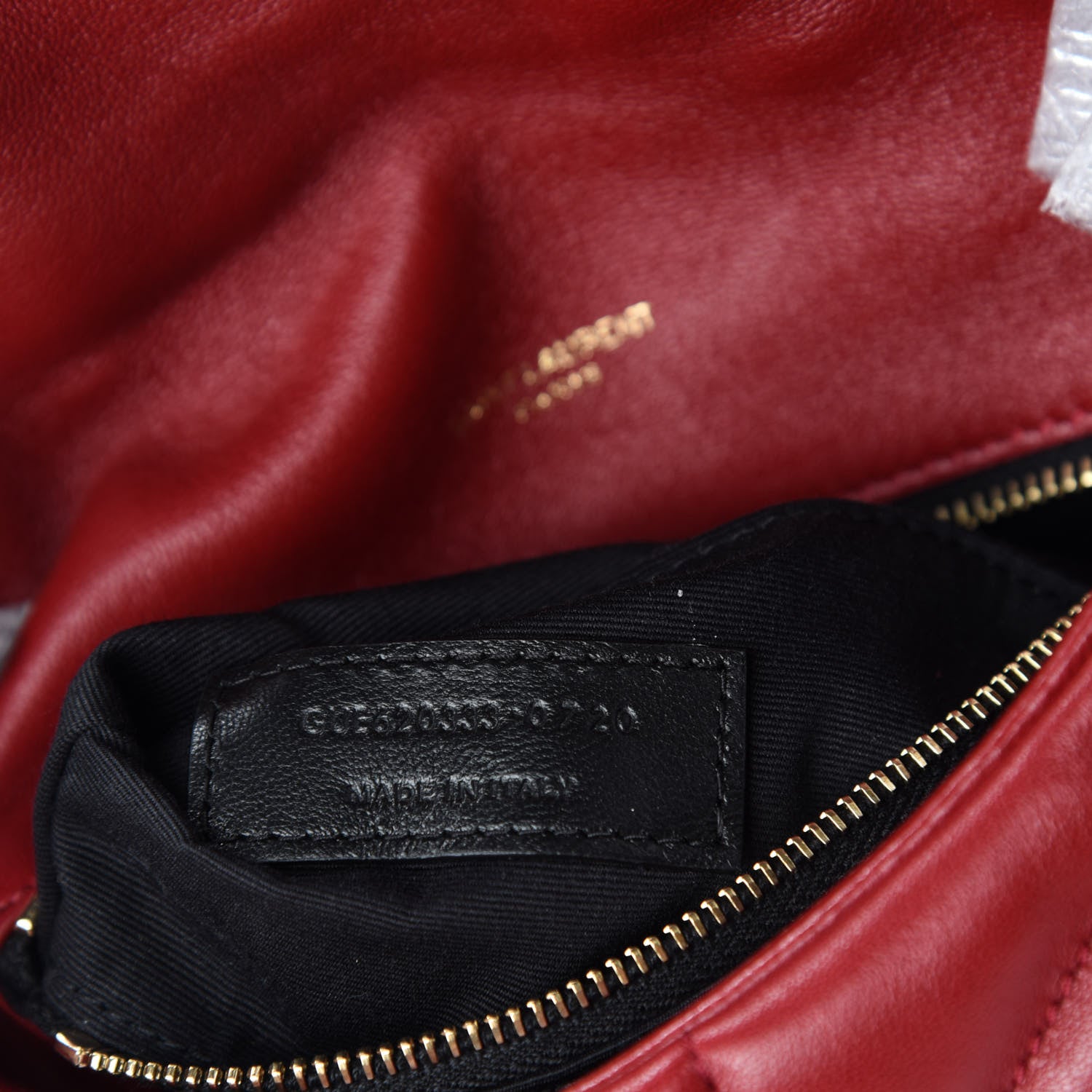 Saint Laurent Lambskin Quilted Toy Loulou Puffer Monogram Chain Satchel Red 10 of 11
