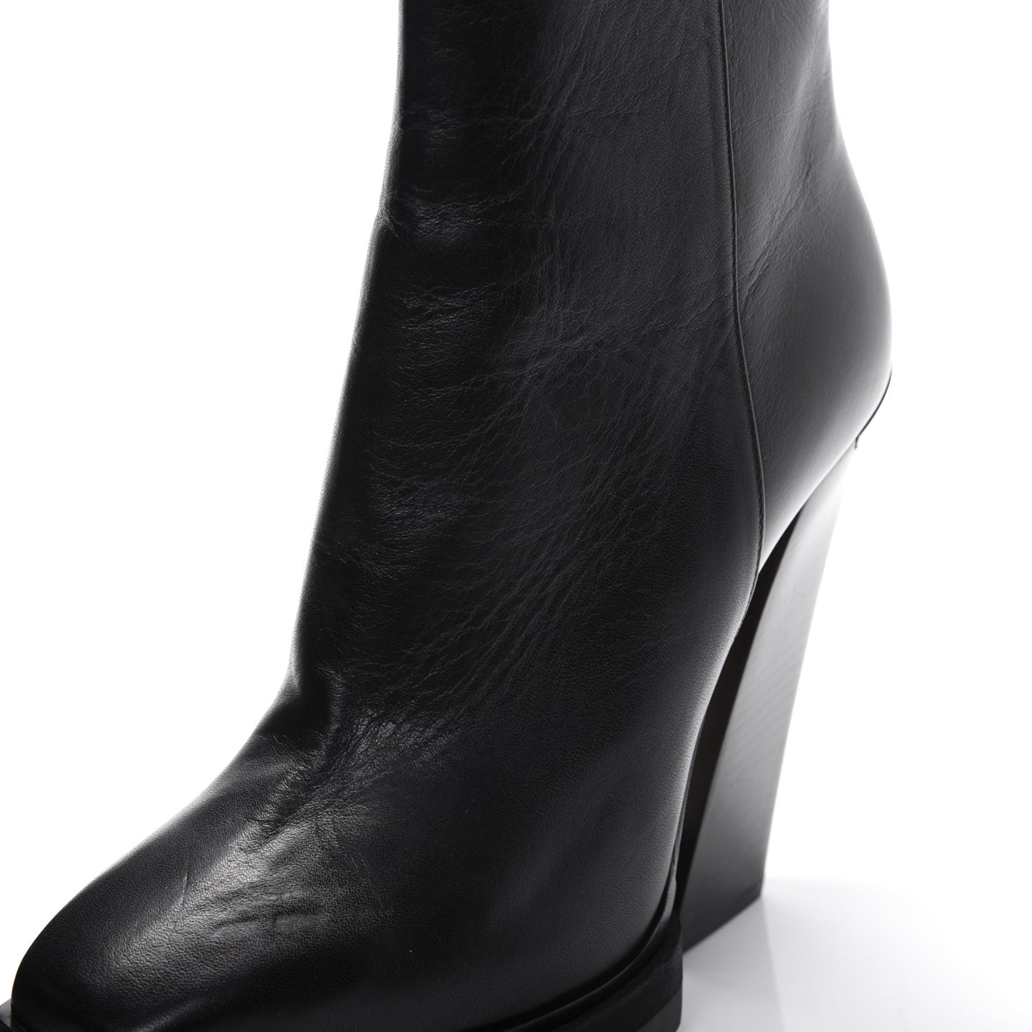 Calfskin Madra 130 Ankle Booties 37.5 Black