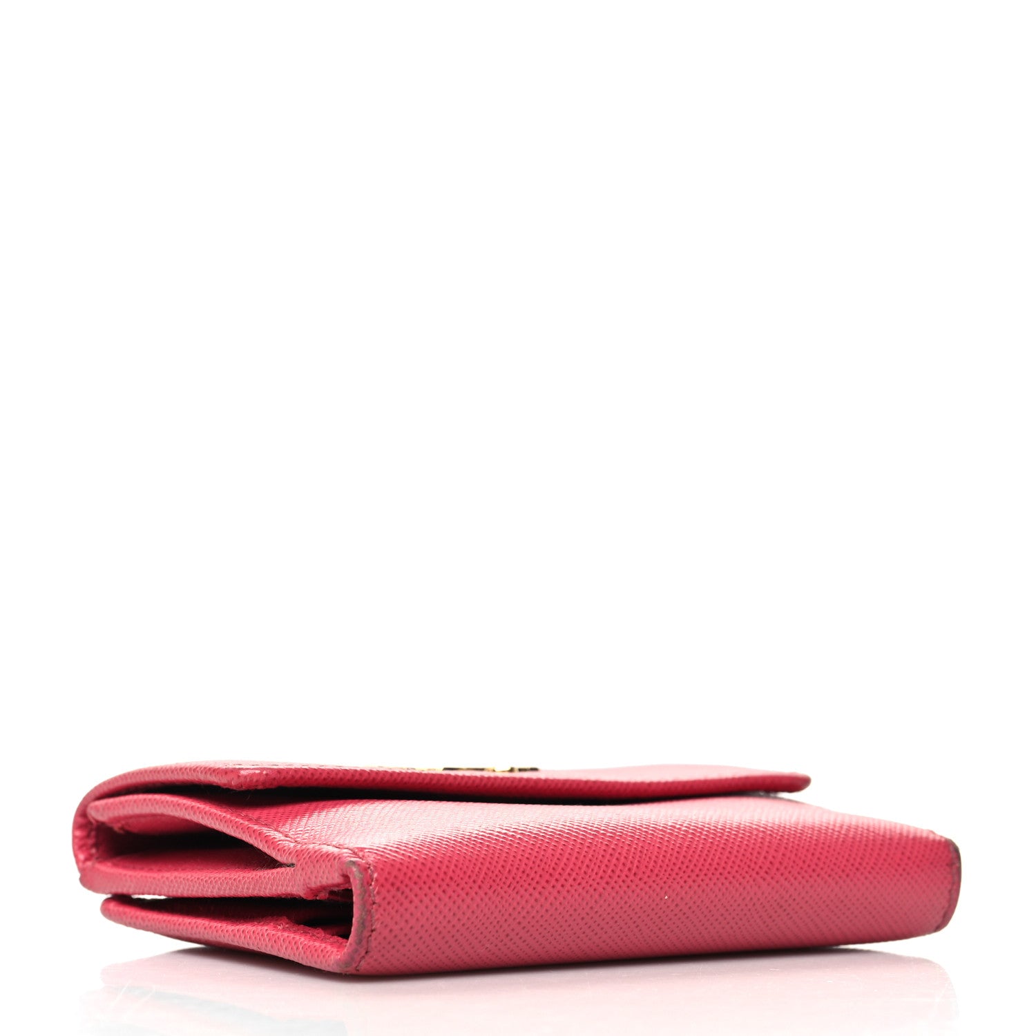 Prada Saffiano Tri Fold Compact Wallet Peonia 4 of 15
