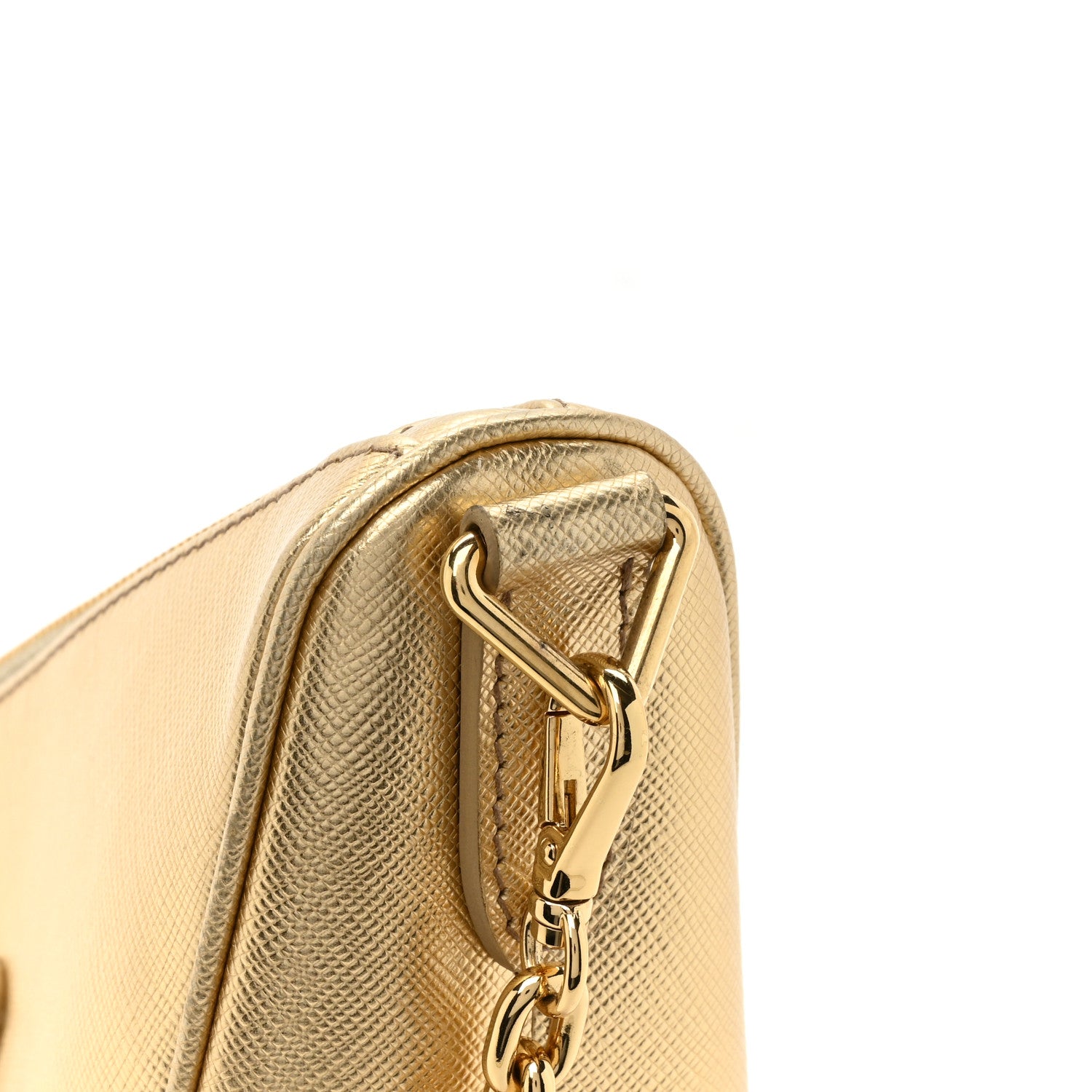 Prada Saffiano Lux Triangle Shoulder Bag Platino 11 of 12