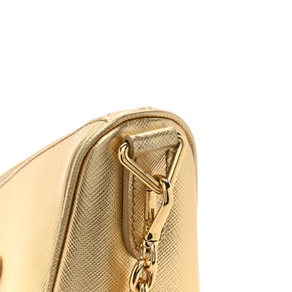 Prada Saffiano Lux Triangle Shoulder Bag Platino 11 of 12