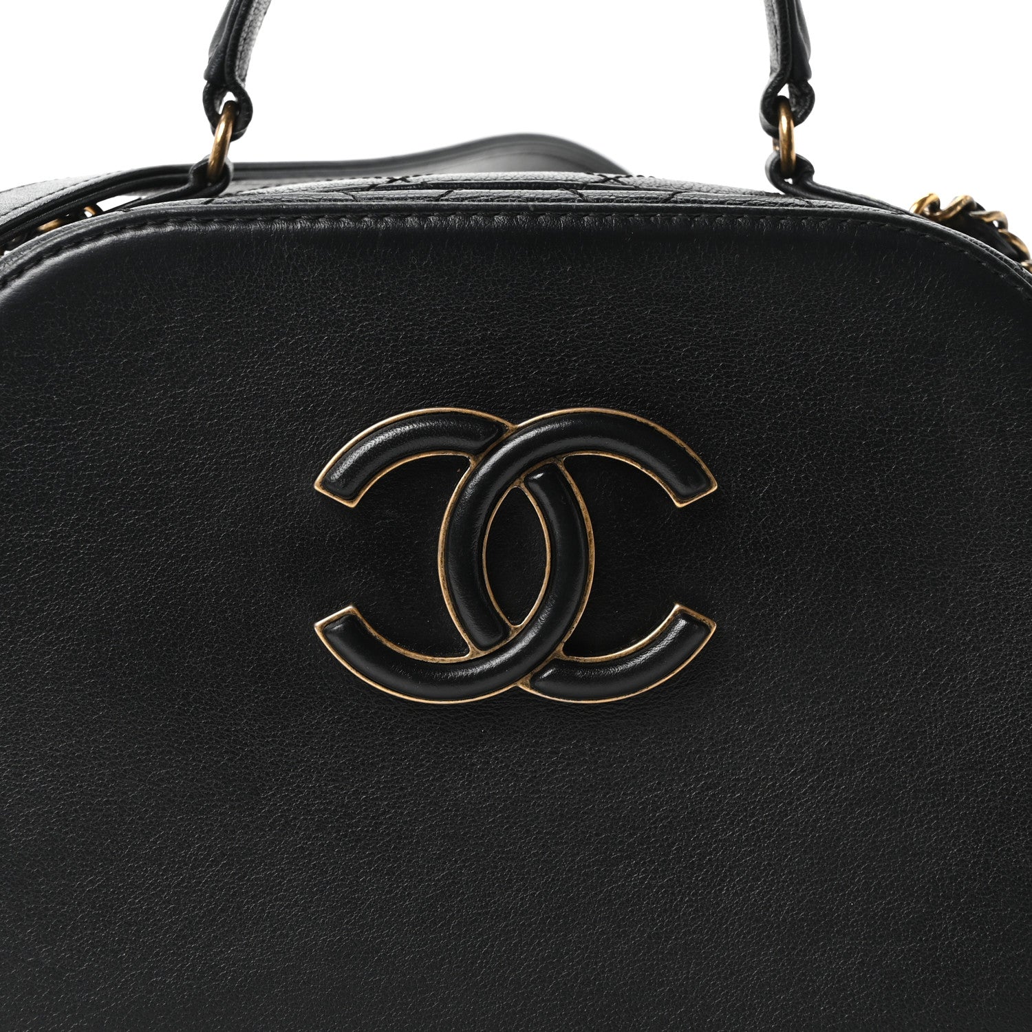 Chanel Shiny Calfskin Goatskin Small Coco Curve Vanity Bag Black 8 of 11