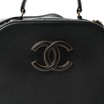 Chanel Shiny Calfskin Goatskin Small Coco Curve Vanity Bag Black 8 of 11