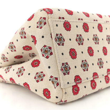 Miu Miu Jacquard Flower Print Tote Red Multicolor 9 of 10