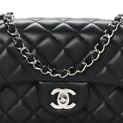 Chanel Lambskin Quilted Mini Rectangular Flap Black 8 of 12