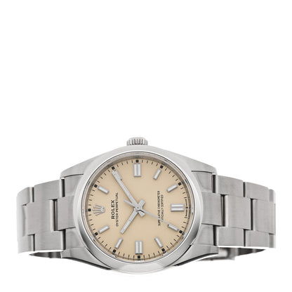 Rolex Stainless Steel 36mm Oyster Perpetual Watch Beige 126000 2 of 5