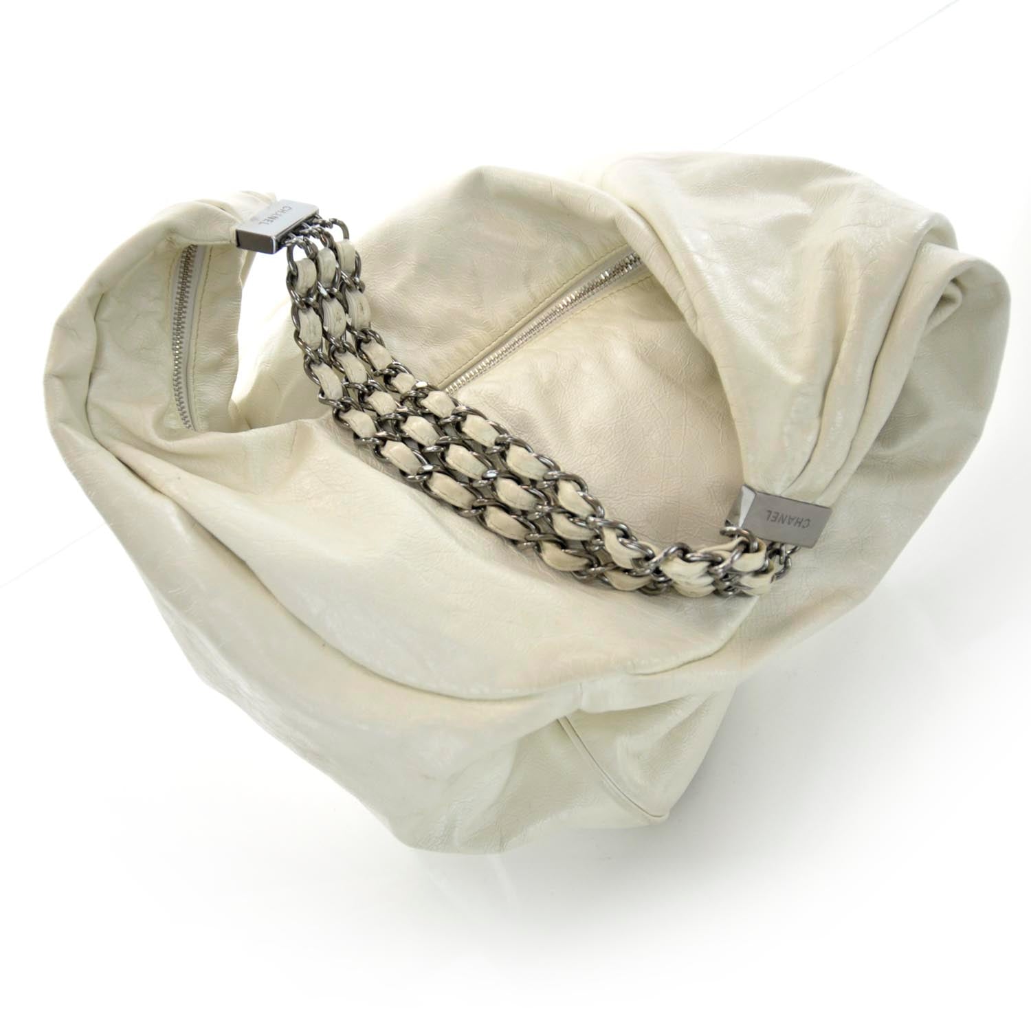 Chanel Lambskin Large Rock and Chain Hobo White 4 of 12