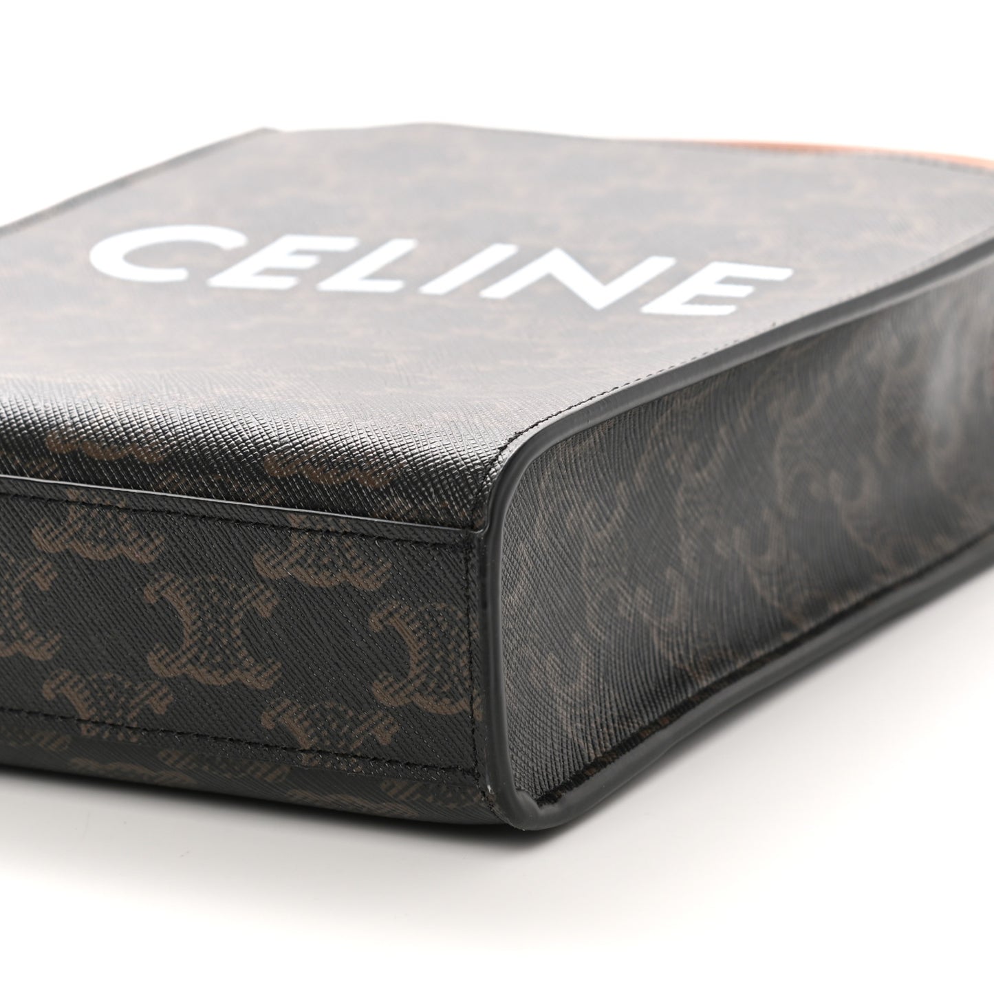 Triomphe Canvas Calfskin Mini Vertical Cabas Tan