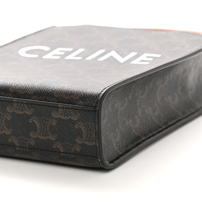 Celine Triomphe Canvas Calfskin Mini Vertical Cabas Tan 7 of 7