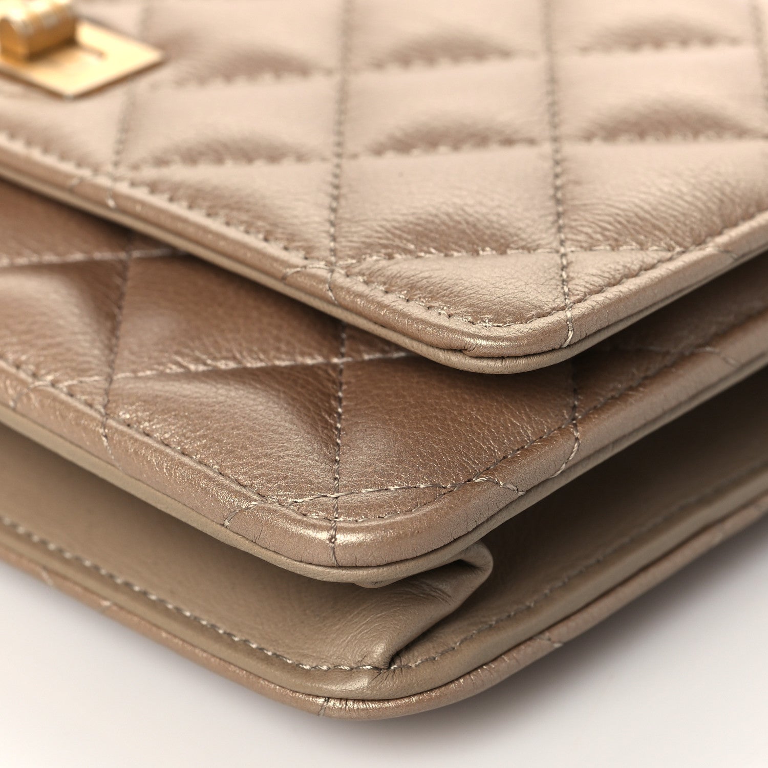 Chanel Metallic Aged Calfskin Reissue Wallet On Chain WOC Gold 10 of 10