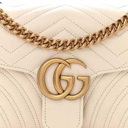 Gucci Calfskin Matelasse Small GG Marmont Shoulder Bag White 8 of 11