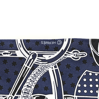 Hermes Silk Eperon d'Or Bandana Twilly Marine Vert Sauge White 4 of 4