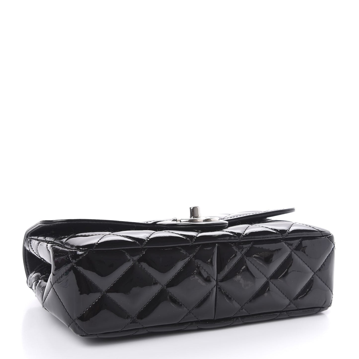 Patent Quilted Small Coco Shine Flap Black
