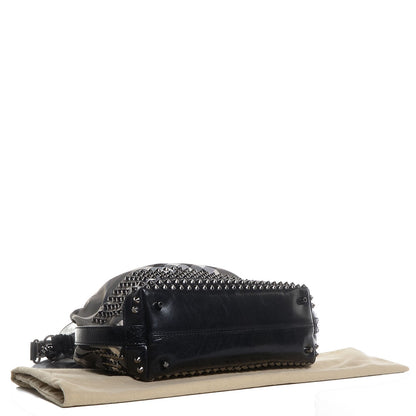 Burberry Nylon Beat Check Studded Hobo Black 4 of 9