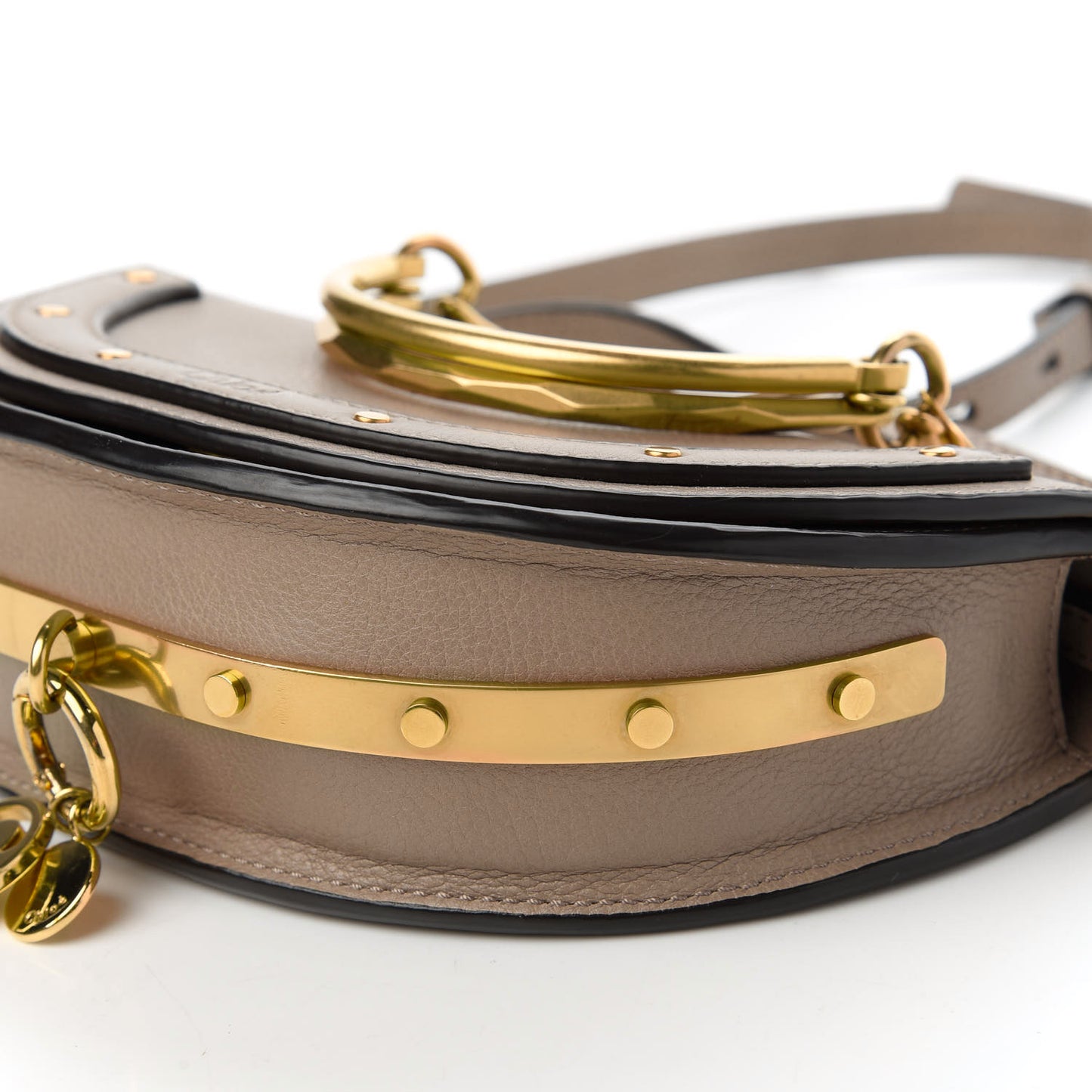 Calfskin Small Nile Bracelet Minaudiere Bag Motty Grey
