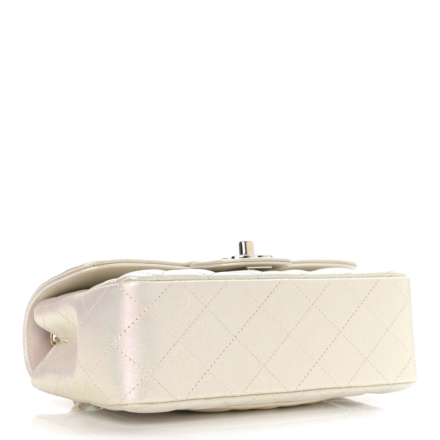 Chanel Iridescent Lambskin Quilted Mini Rectangular Flap Ivory 4 of 9