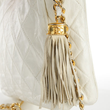 Chanel Lambskin Quilted Tassel Camera Case White 15 of 15