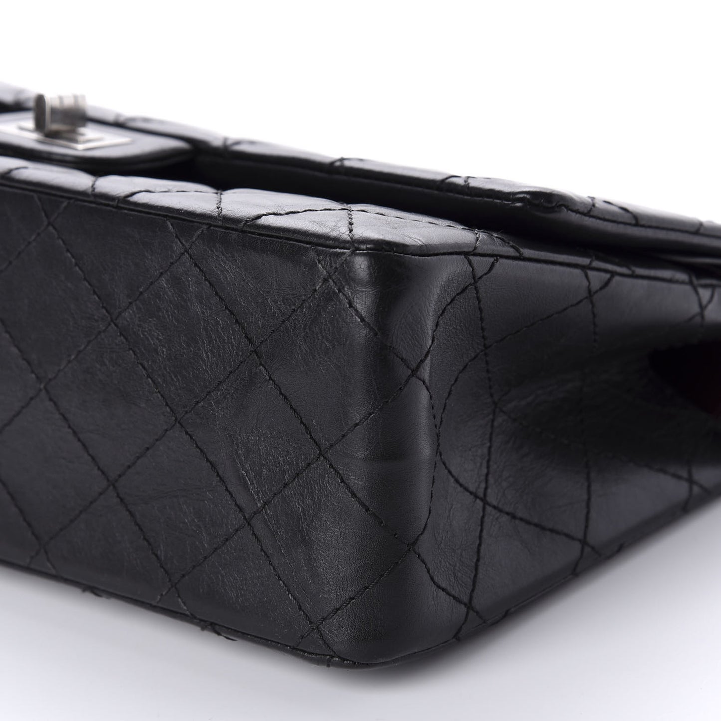 Aged Calfskin Quilted 2.55 Reissue 226 Flap Black