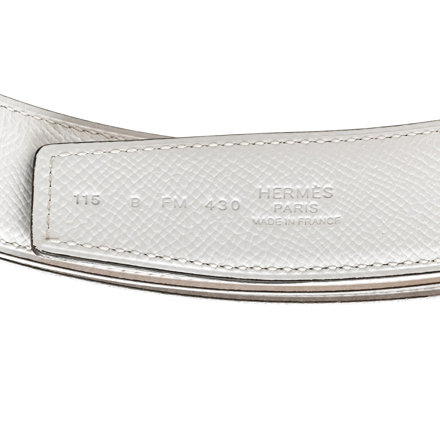 Hermes Epsom 32mm Belt Strap 115 46 White Gold 4 of 7