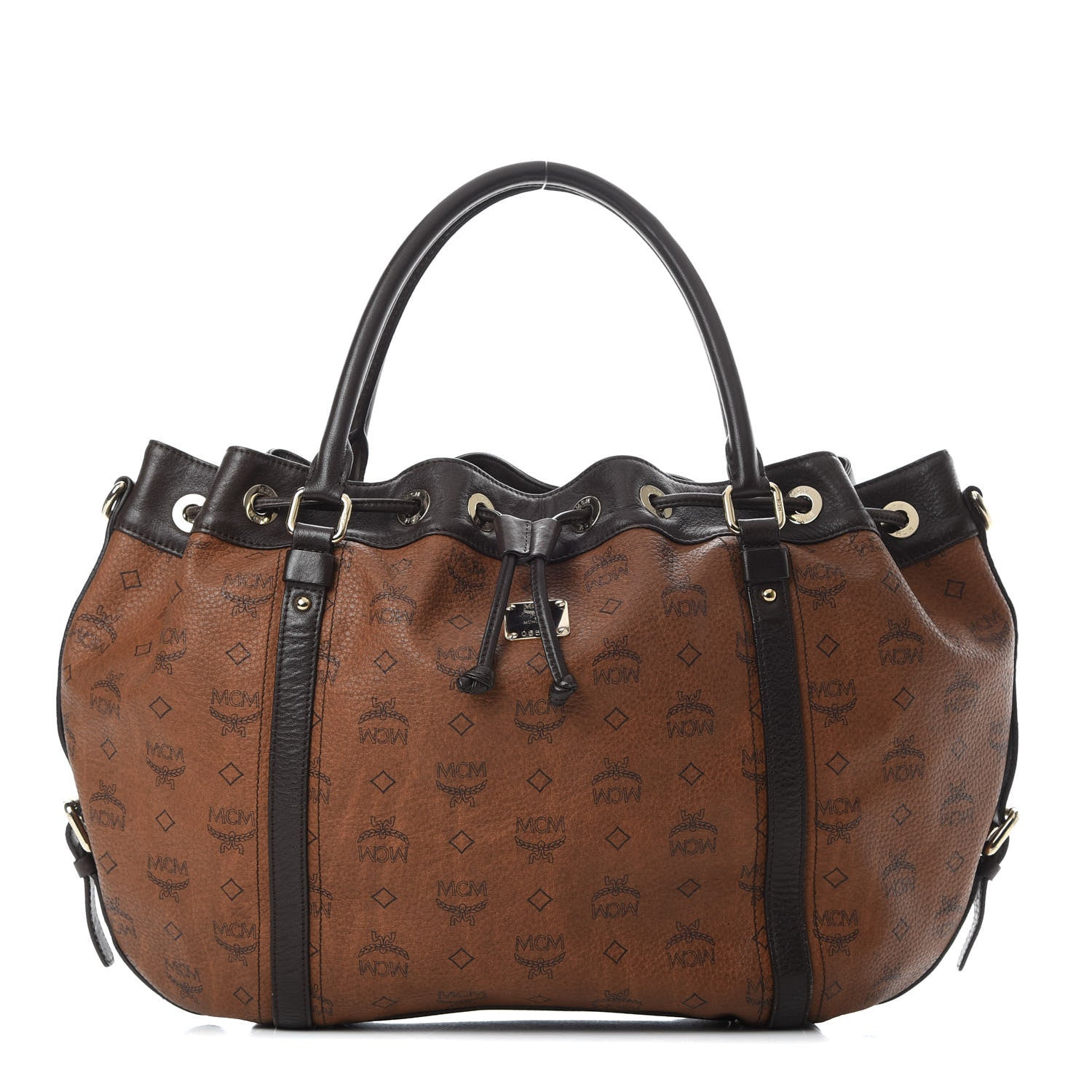 MCM Visetos Drawstring Shopper Cognac 1 of 15