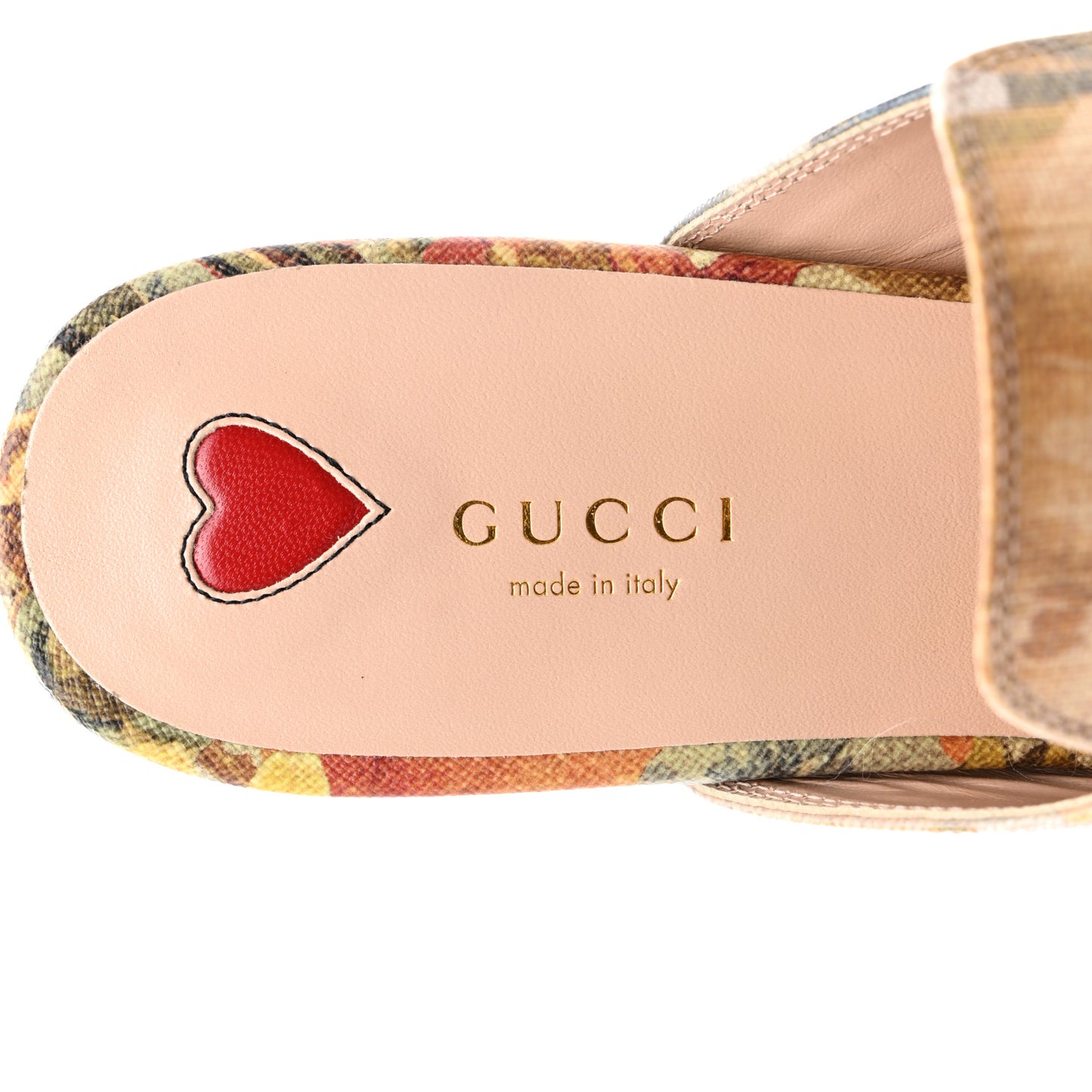 GG Supreme Monogram Malaga Kid Water Flora Womens Princetown Slippers 40 Beige White Multicolor Mystic White