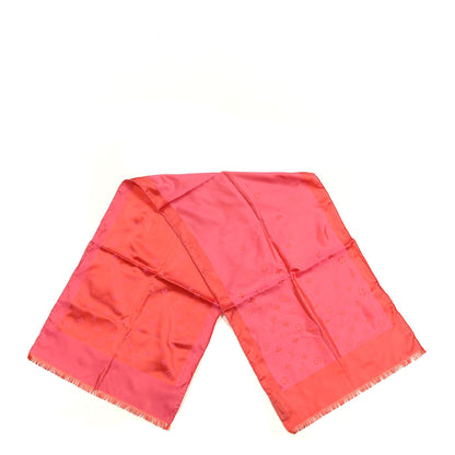 Louis Vuitton Silk Monogram Capri Scarf Pink Red 2 of 4